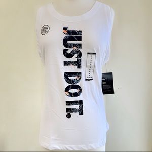 Nike White “Just Do It” Racerback DRI-FIT tee -Med